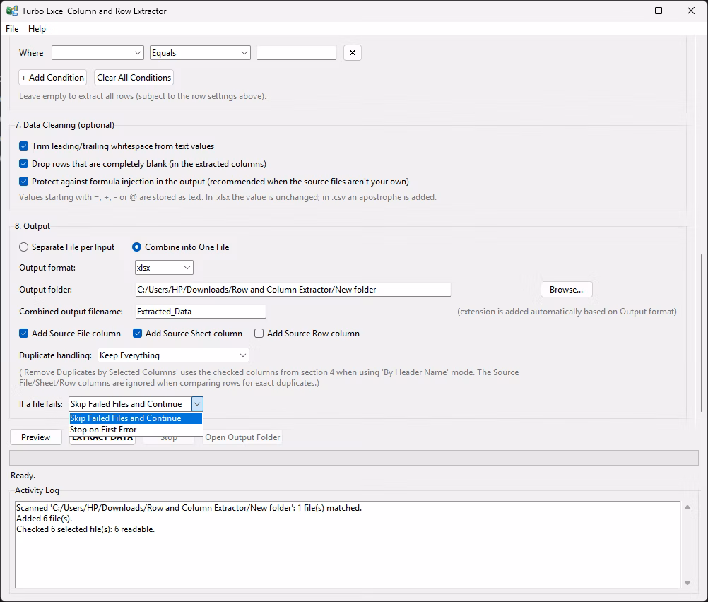Live progress bar with files per second and estimated time remaining