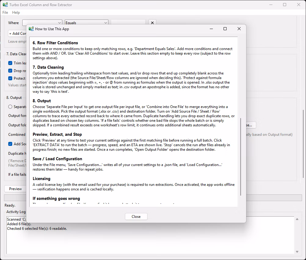Save and load configuration commands under the File menu