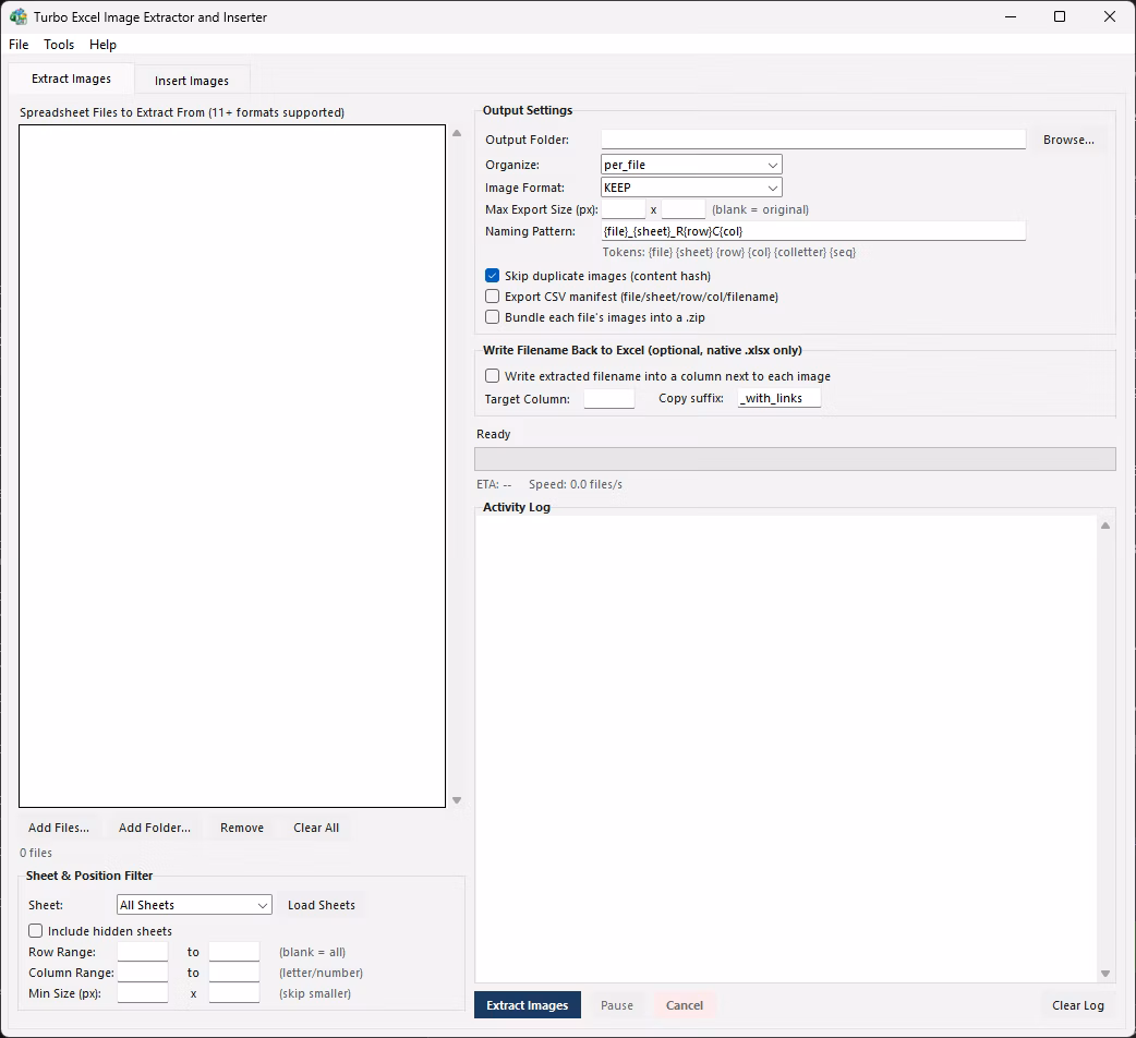Turbo Excel Image Extractor and Inserter screenshot