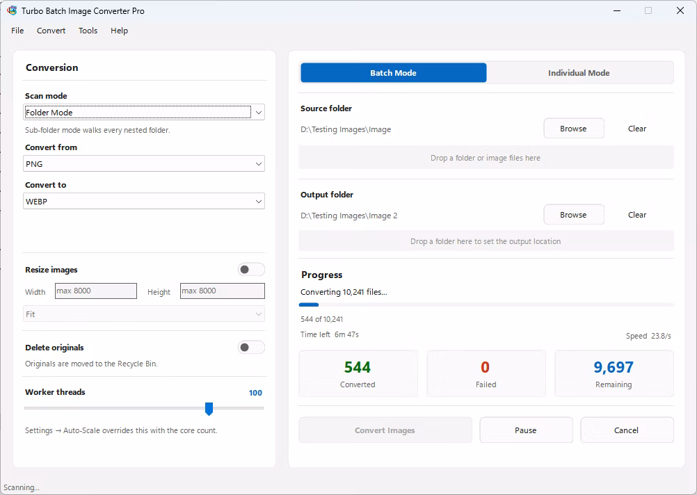 Turbo Batch Image Converter Pro screenshot