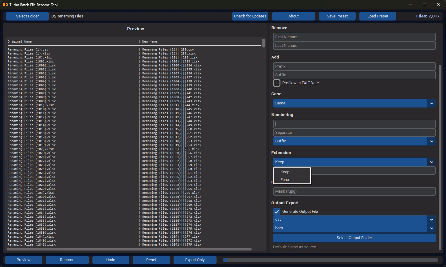 Keep/Remove Extensions