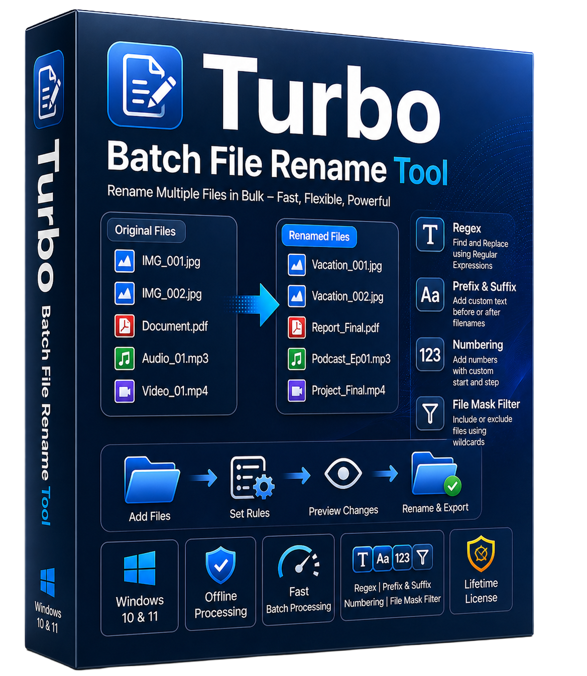 Turbo Batch File Rename Tool screenshot