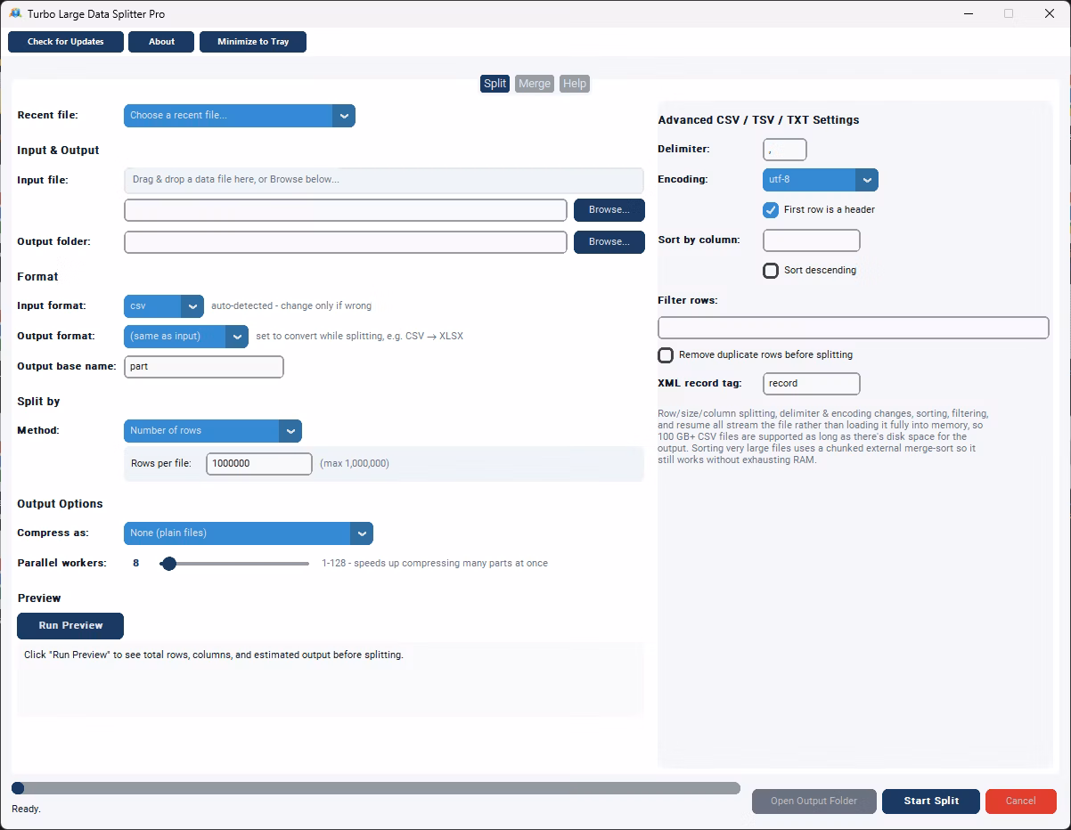 Turbo Large Data Splitter screenshot