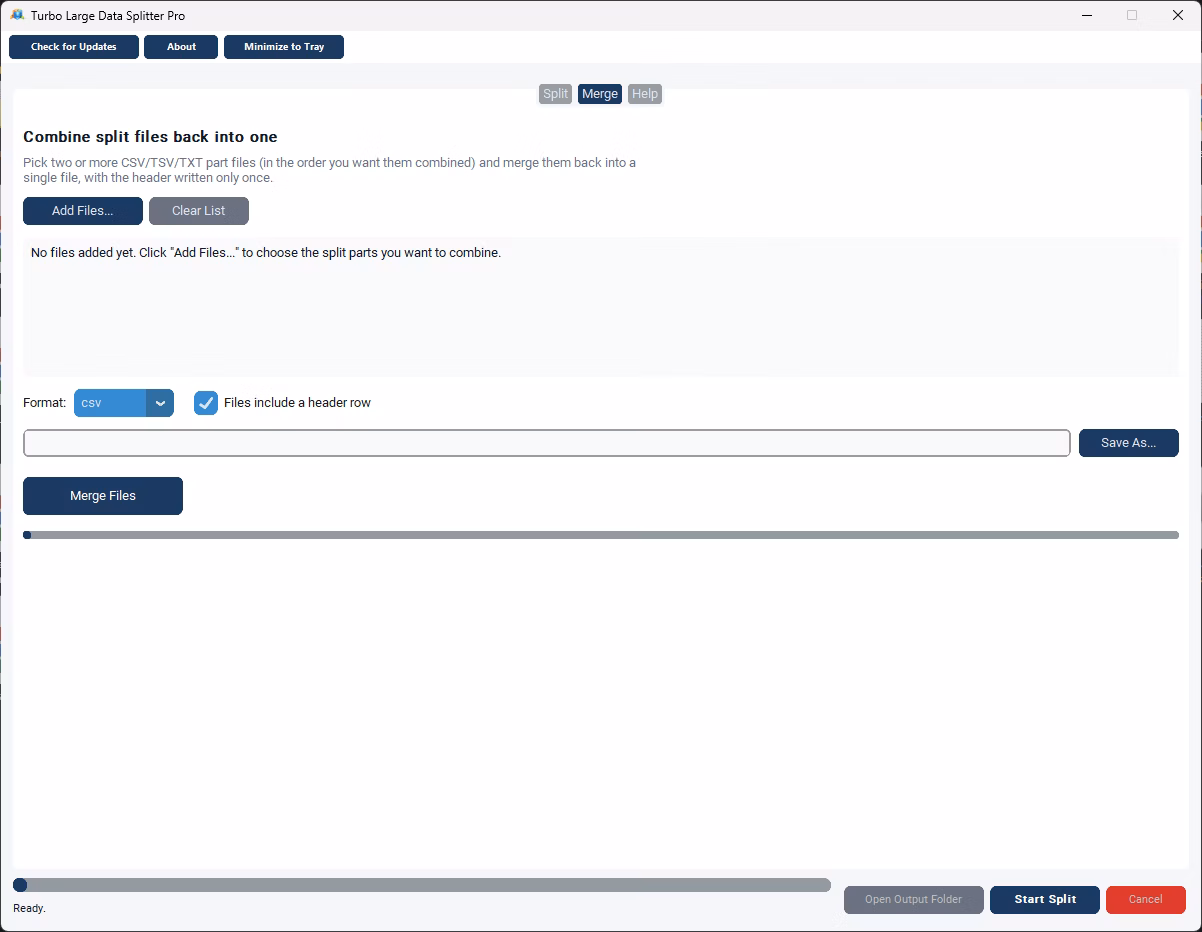 preview csv file before splitting